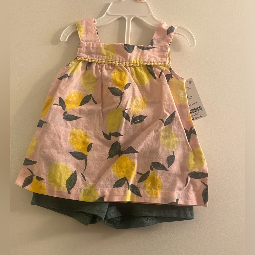 Carters Lemon Lien short set